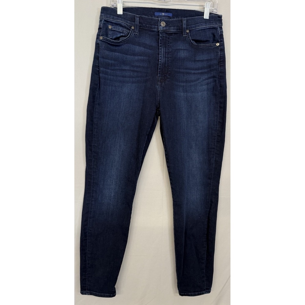 7 For All Mankind Women's Size 14 Denim Skinny Tapered Jeans 32x27